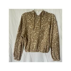 Steve Madden BB Dakota Sittin' Kitty Women's Animal Print Hoodie Brown  Small